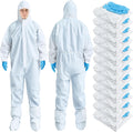 TrelaCo 5 sets Hazmat Suit Disposable Protective Coveralls Full Body