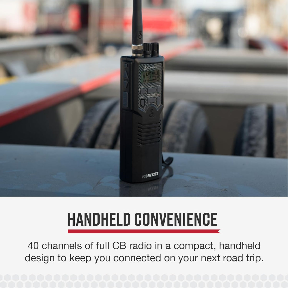 Cobra HH50WXST Handheld CB Radio - Emergency Radio with Access to Full 40 Channels and NOAA Alerts, Earphone Jack, 4 Watt Power Output