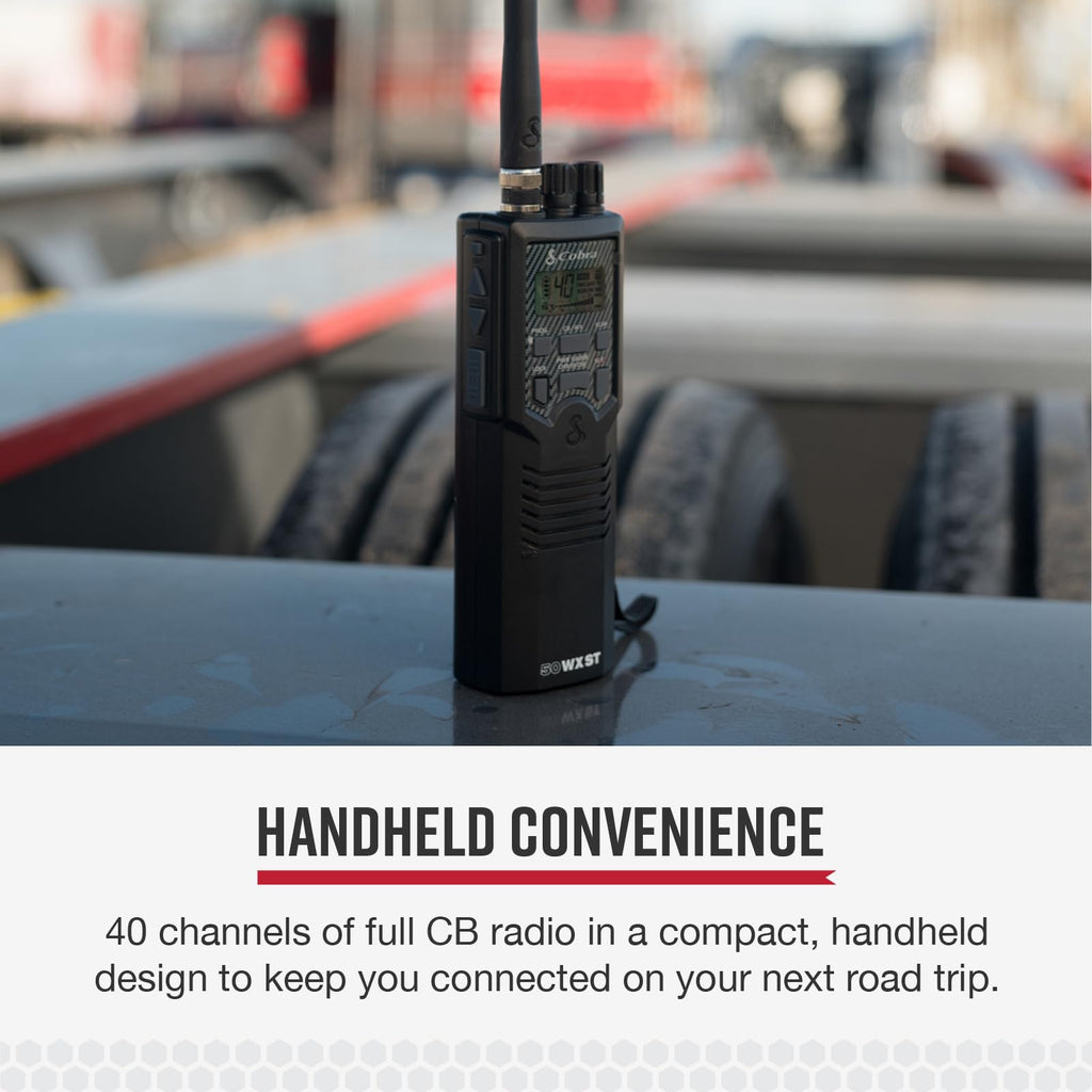 Cobra HH50WXST Handheld CB Radio - Emergency Radio with Access to Full 40 Channels and NOAA Alerts, Earphone Jack, 4 Watt Power Output