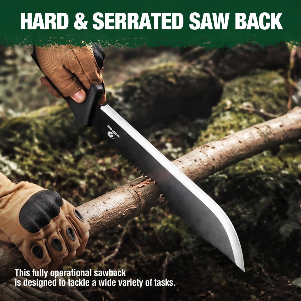 Mossy Oak 16" Heavy Duty Machete with Saw and Sheath