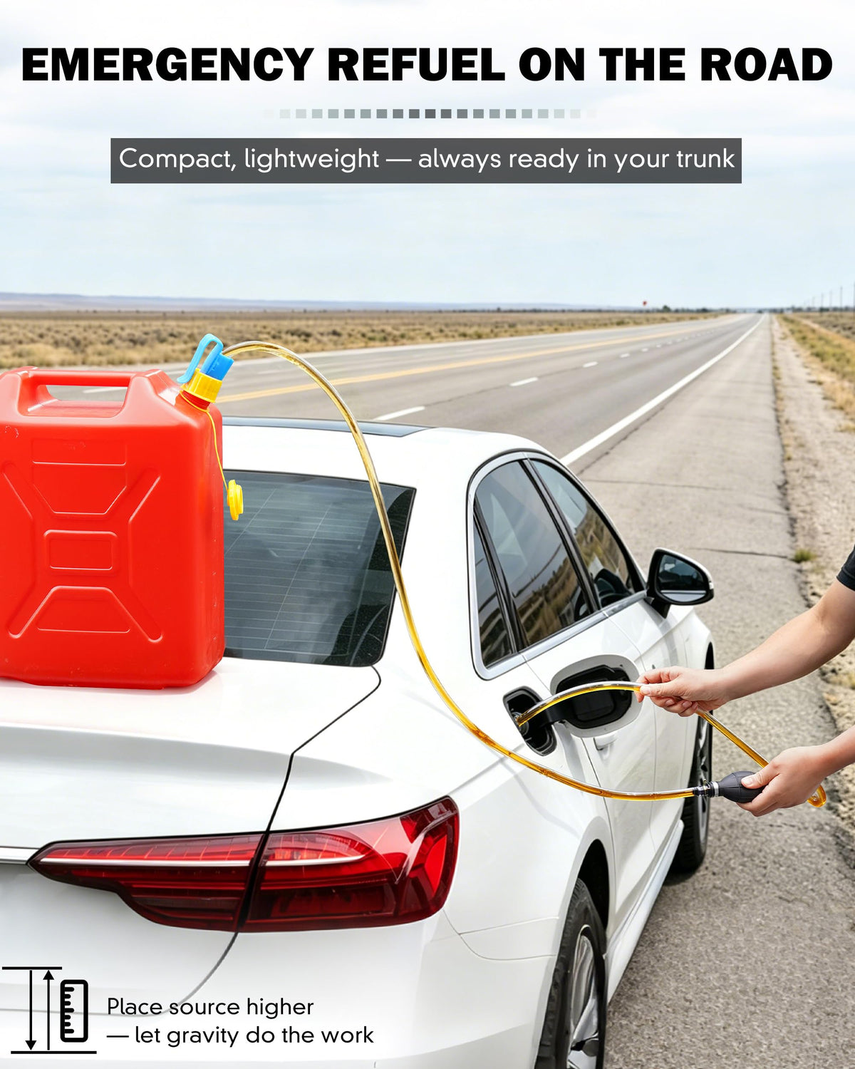 Fuel Transfer Pump for Gasoline, Diesel, Water, Hand Gas Siphon Hose Pump
