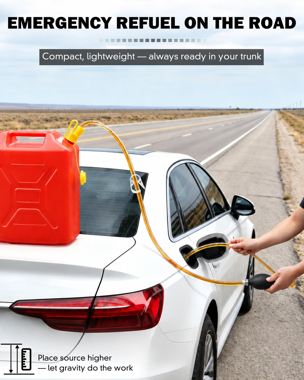 Fuel Transfer Pump for Gasoline, Diesel, Water, Hand Gas Siphon Hose Pump