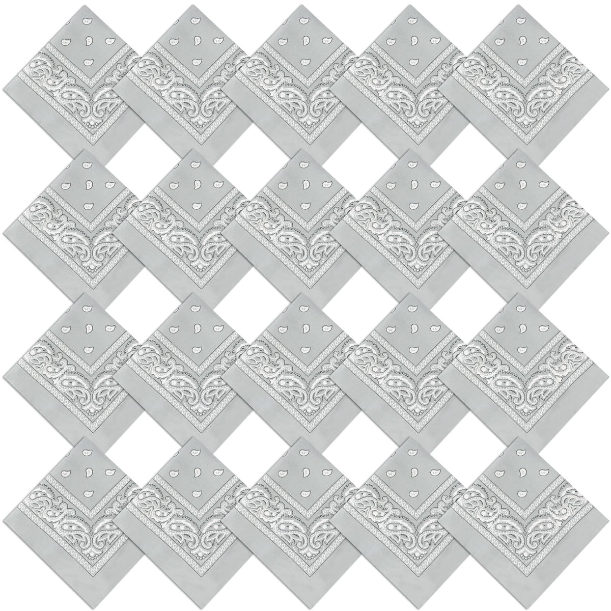 Jeatonge 20 Pcs Bandanas for Women Men Head Scarf Handkerchief 22x22 Inch