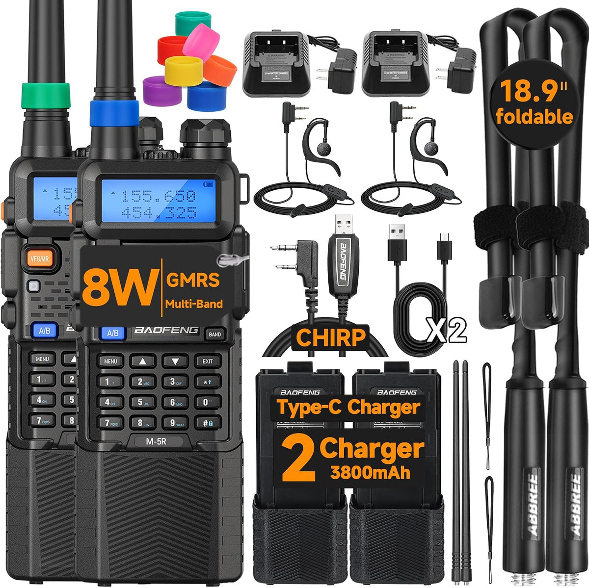 Baofeng UV-5R Ham Radio Handheld UV5R Long Range Walkie Talkies
