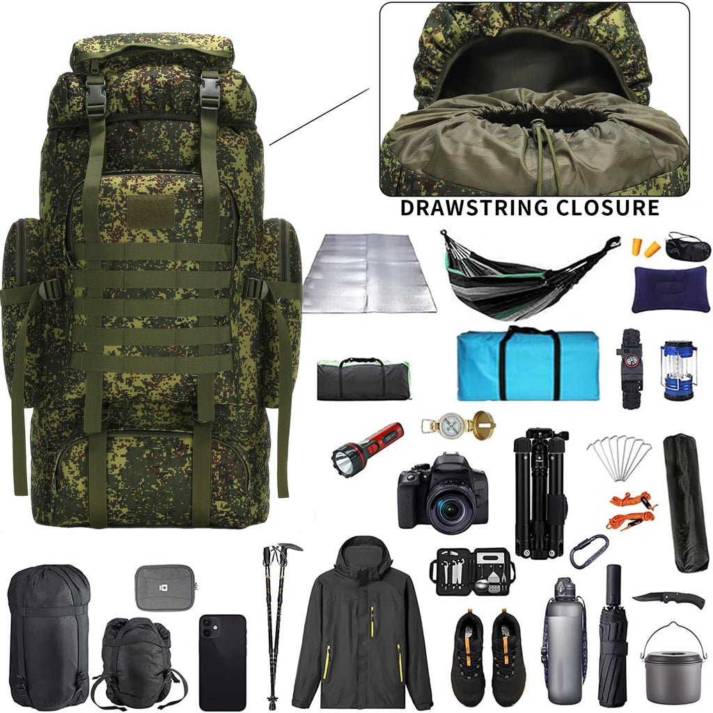 Hiking Backpack 70L/100L Camping Backpack Military Rucksack