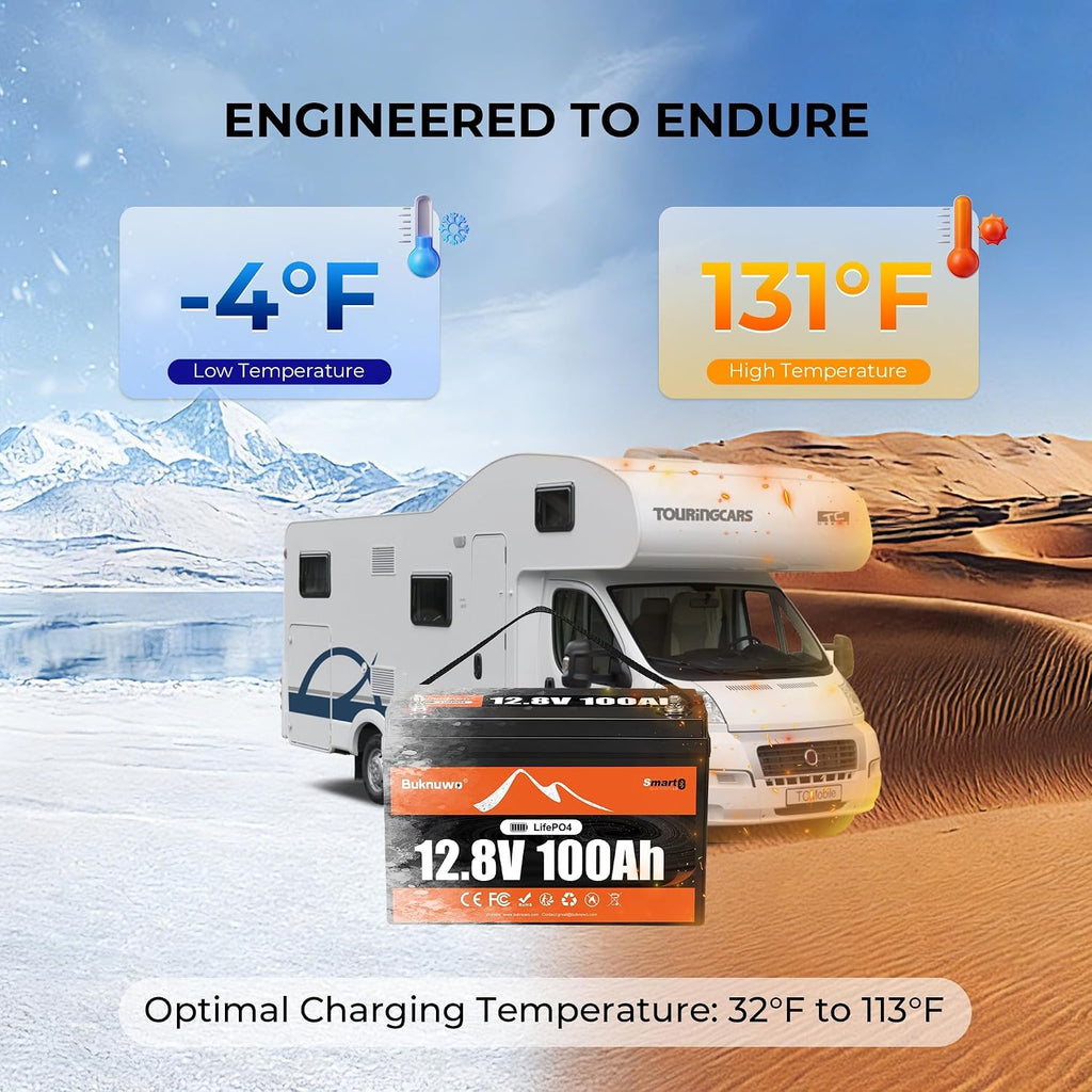 12V 100Ah LiFePO4 Lithium Battery with Bluetooth,15000+ Cycles Lithium Battery for Trolling Motor, Off-Grid,Boat,RV, Marine, Solar (12.8V 100Ah-Bluetooth)