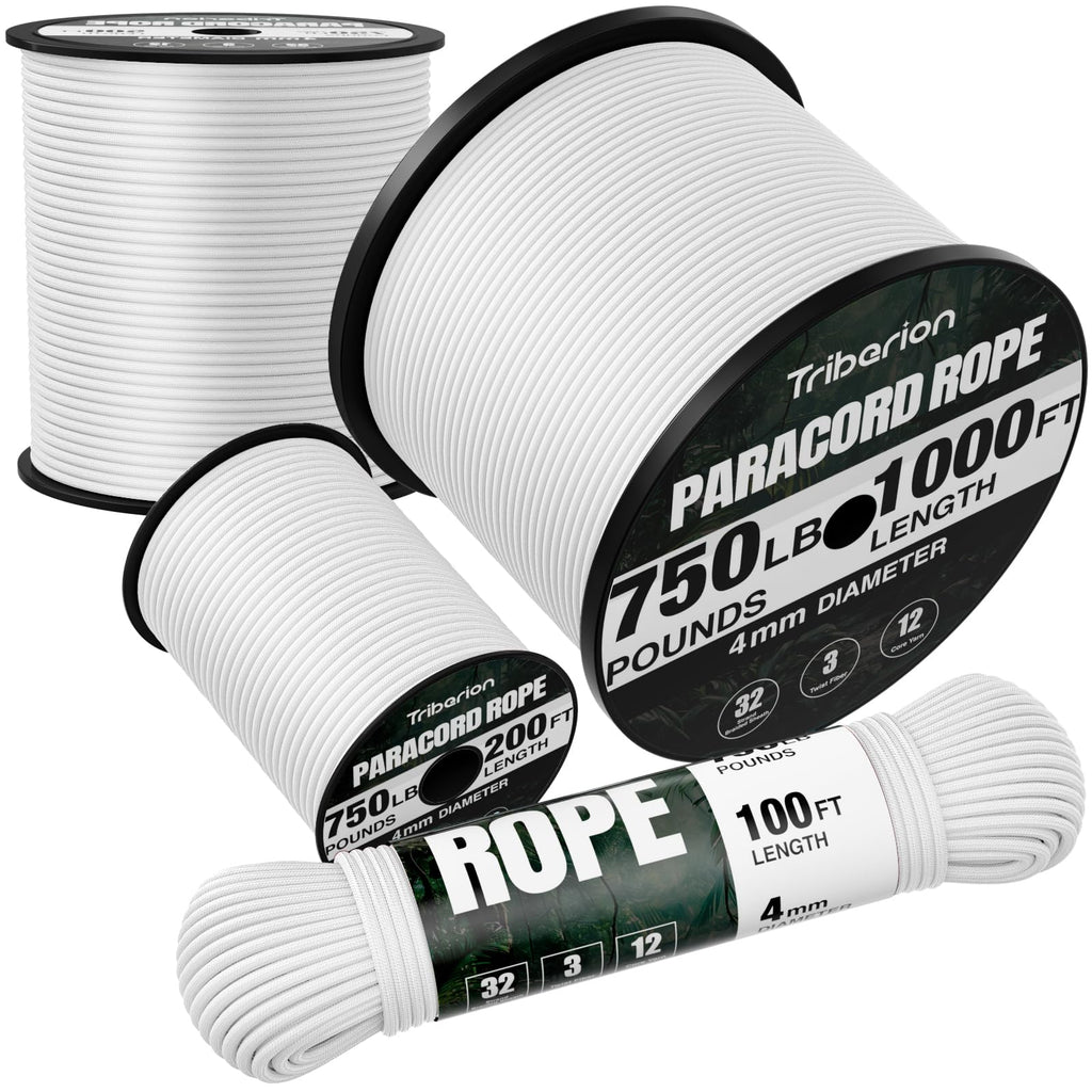 Paracord Rope 750 lb - 1000ft / 500ft / 200ft / 100ft 5/32" Parachute Cord 4MM 12-Strand para Cord - Heavy Duty Spool String for Survival,Camping Gear, Survival Bracelet, Clothesline
