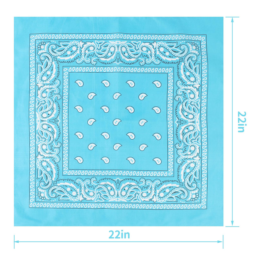 Jeatonge 20 Pcs Bandanas for Women Men Head Scarf Handkerchief 22x22 Inch