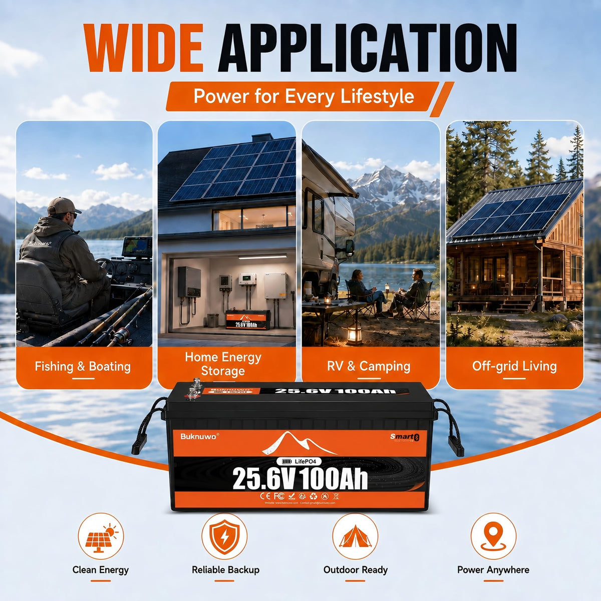 12V 100Ah LiFePO4 Lithium Battery with Bluetooth,15000+ Cycles Lithium Battery for Trolling Motor, Off-Grid,Boat,RV, Marine, Solar (12.8V 100Ah-Bluetooth)