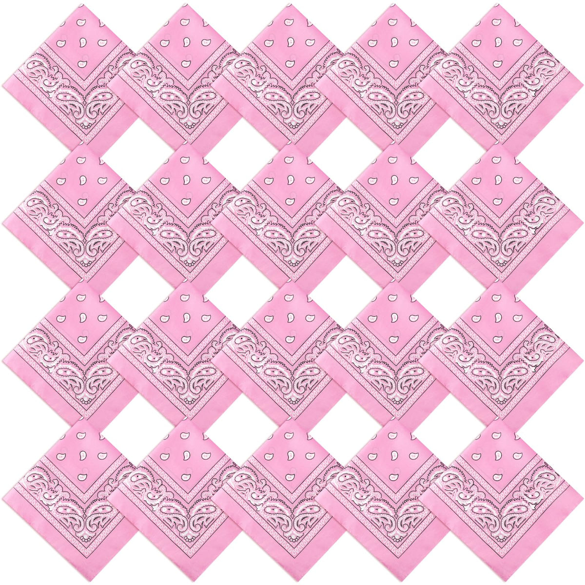 Jeatonge 20 Pcs Bandanas for Women Men Head Scarf Handkerchief 22x22 Inch