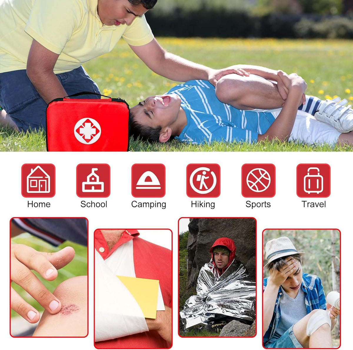 First Aid Kit - 300 Pieces - Car, Home, Camping Essentials