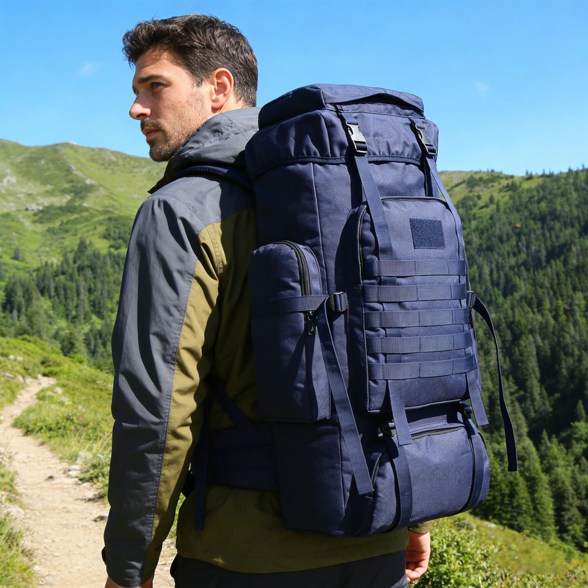 Hiking Backpack 70L/100L Camping Backpack Military Rucksack