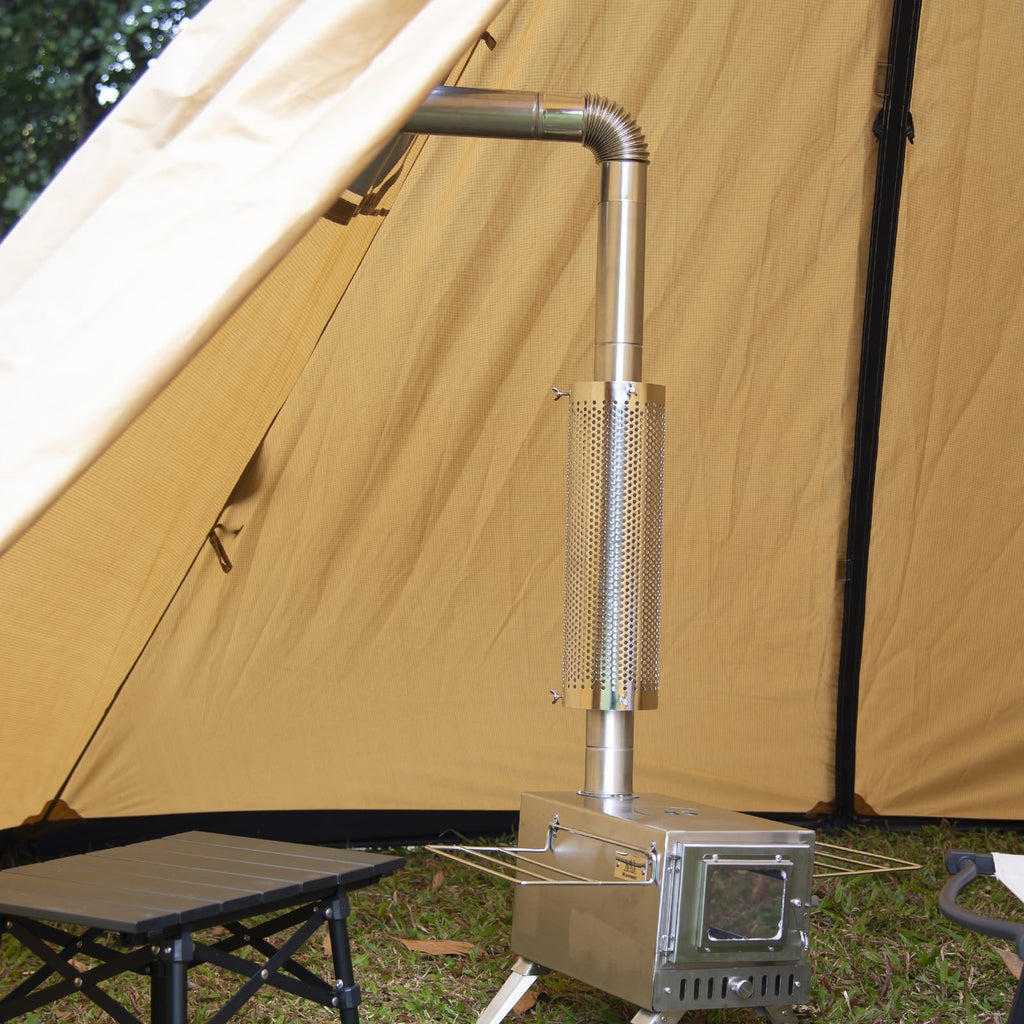 Hot Tent Stove,AVOFOREST Wood Burning Stove,Small Wood Stove with 7 Stainless Chimney Pipes for Outdoor Heating & Cooking, Ice Fishing, Hunting