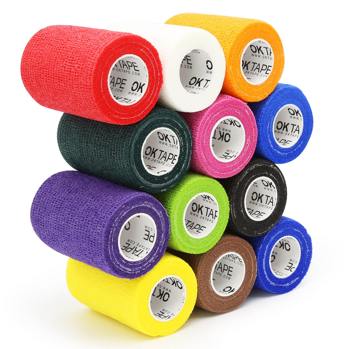 OK TAPE Self Adherent Cohesive Bandages Wrap 12Packs 2" x 5 Yards