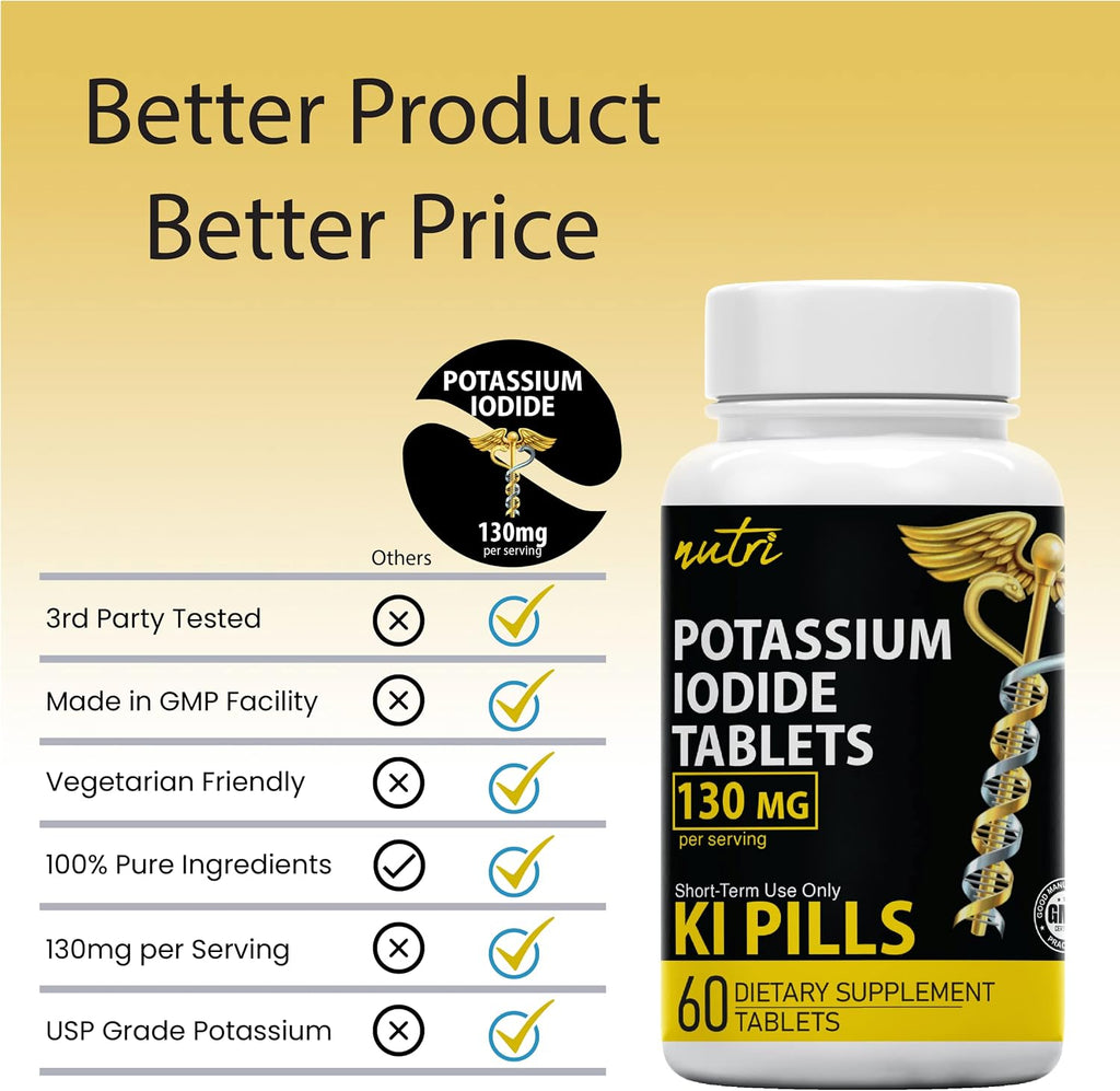 Nutri Potassium Iodide Tablets, 130mg - 120 Tablets (2 Pack)