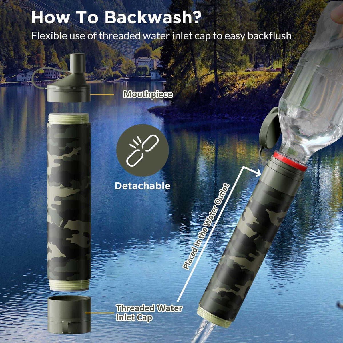 Membrane Solutions Personal Water Filter Straw S1