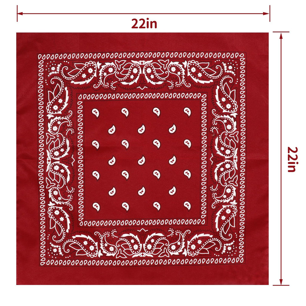 Jeatonge 20 Pcs Bandanas for Women Men Head Scarf Handkerchief 22x22 Inch