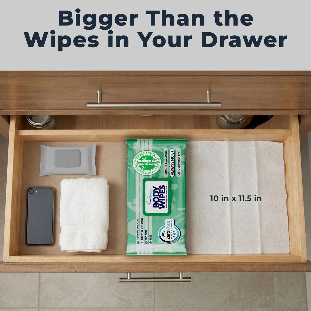 XL Body Wipes for Camping & Outdoor - No Rinse Shower Wipes - 100 Ct (2pk)
