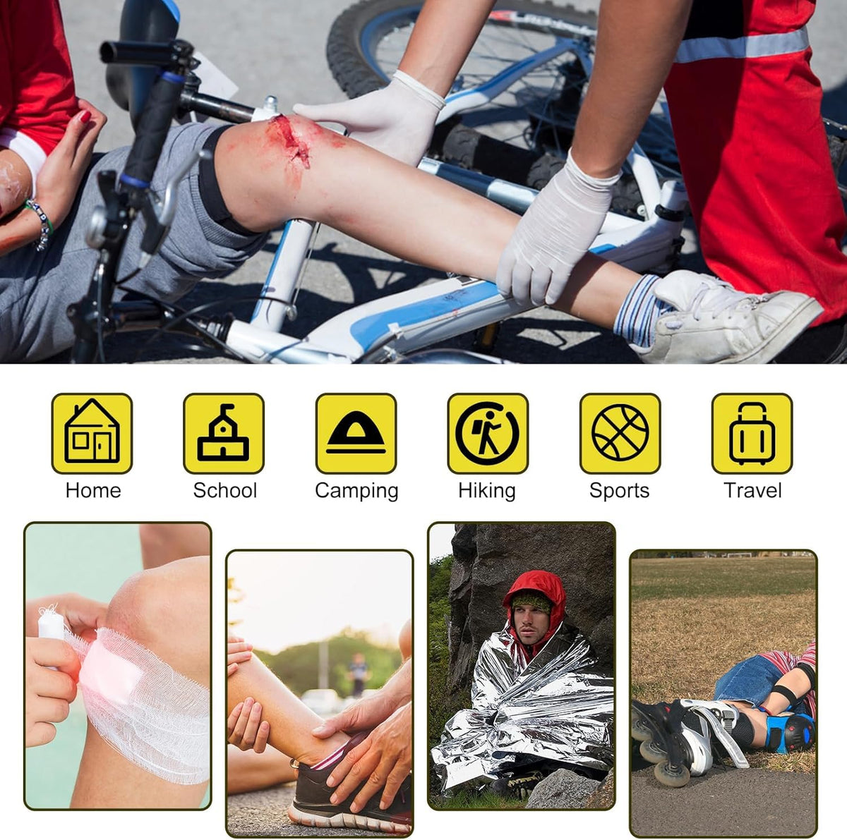 First Aid Kit - 300 Pieces - Car, Home, Camping Essentials
