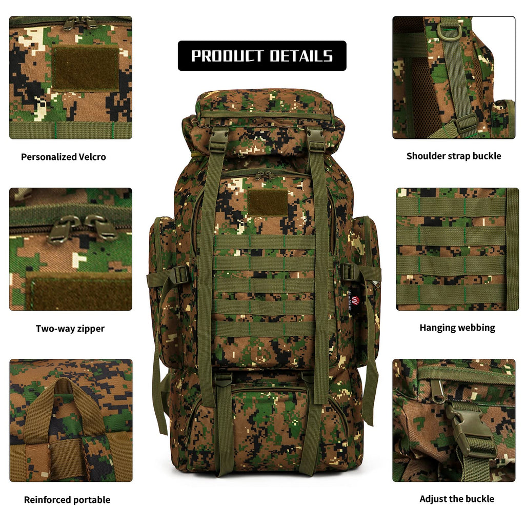 Hiking Backpack 70L/100L Camping Backpack Military Rucksack