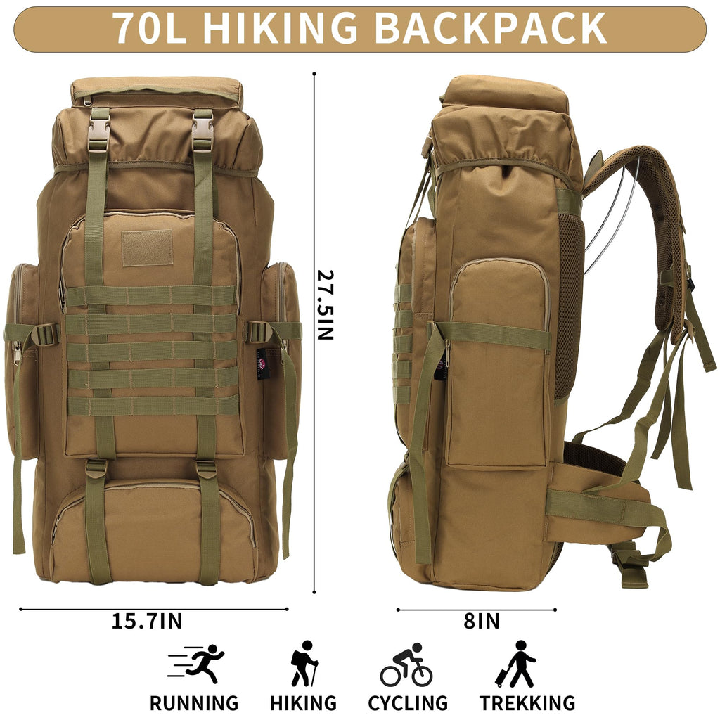 Hiking Backpack 70L/100L Camping Backpack Military Rucksack