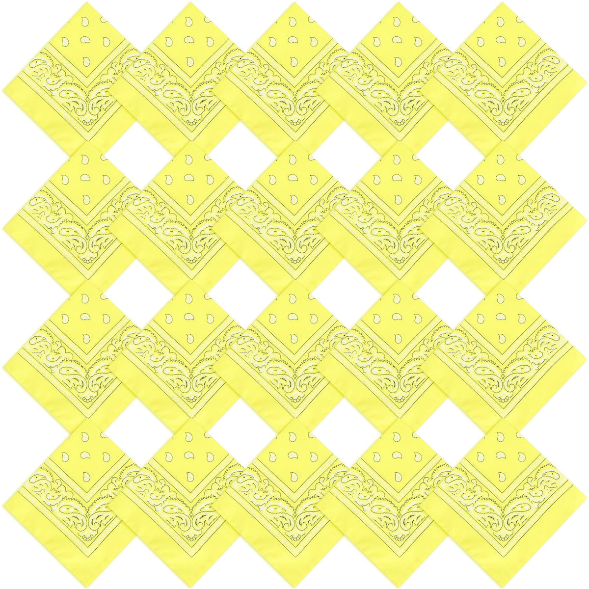 Jeatonge 20 Pcs Bandanas for Women Men Head Scarf Handkerchief 22x22 Inch