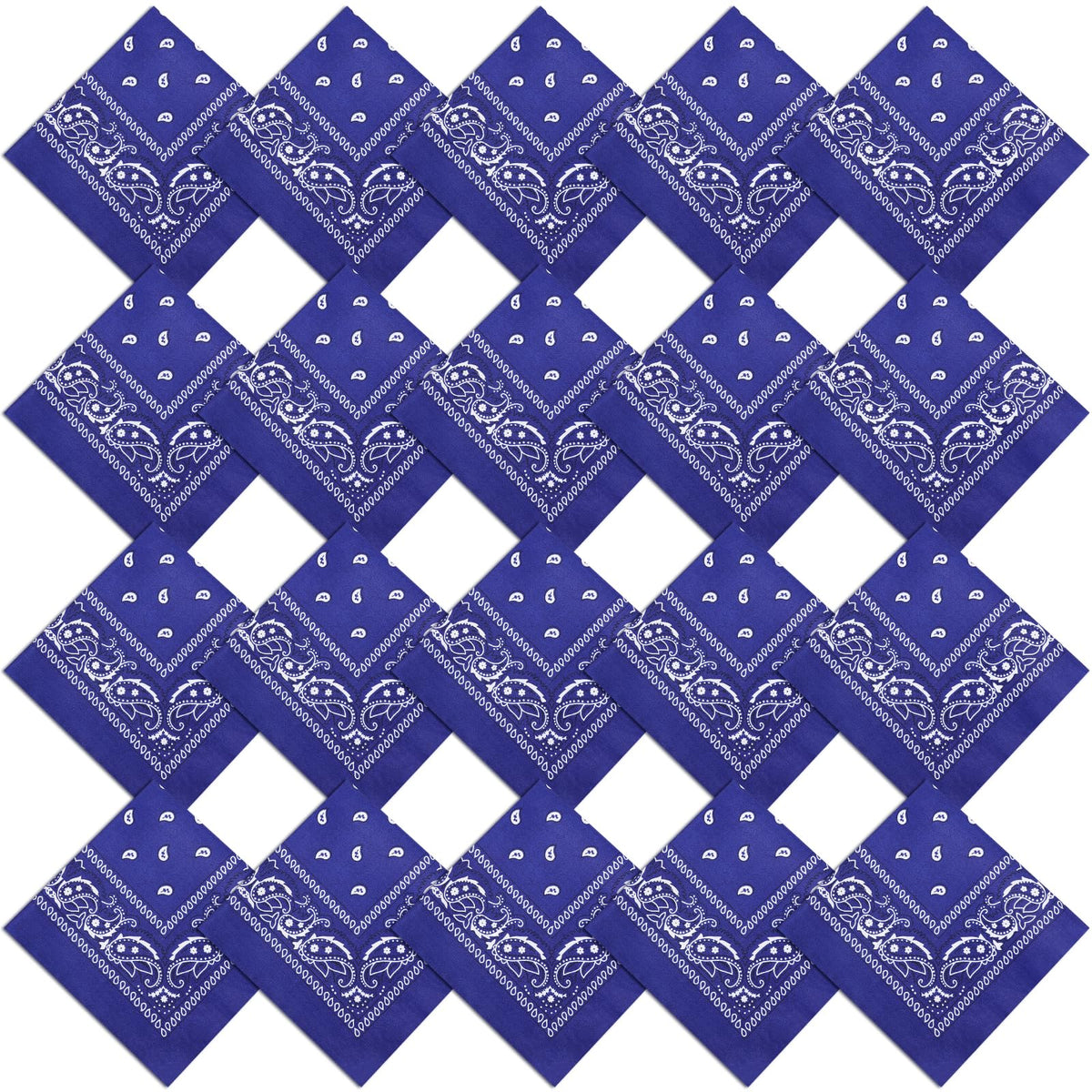 Jeatonge 20 Pcs Bandanas for Women Men Head Scarf Handkerchief 22x22 Inch