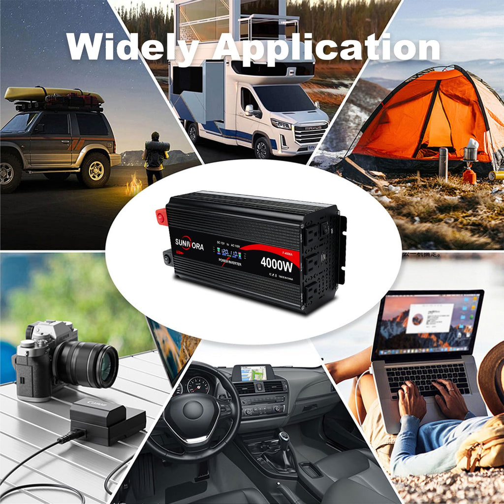 3000W Power Inverter 12V DC to 110V/120V AC Converter 6000W Peak