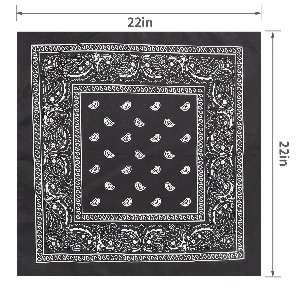 Jeatonge 20 Pcs Bandanas for Women Men Head Scarf Handkerchief 22x22 Inch
