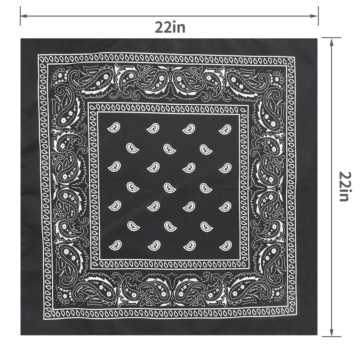 Jeatonge 20 Pcs Bandanas for Women Men Head Scarf Handkerchief 22x22 Inch