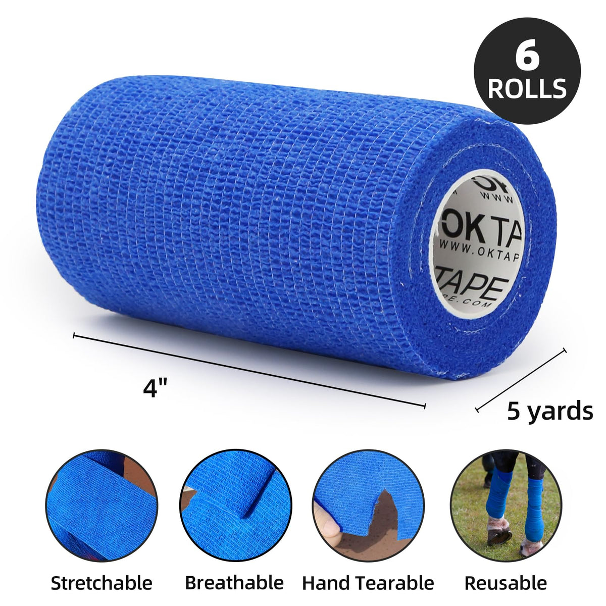 OK TAPE Self Adherent Cohesive Bandages Wrap 12Packs 2" x 5 Yards
