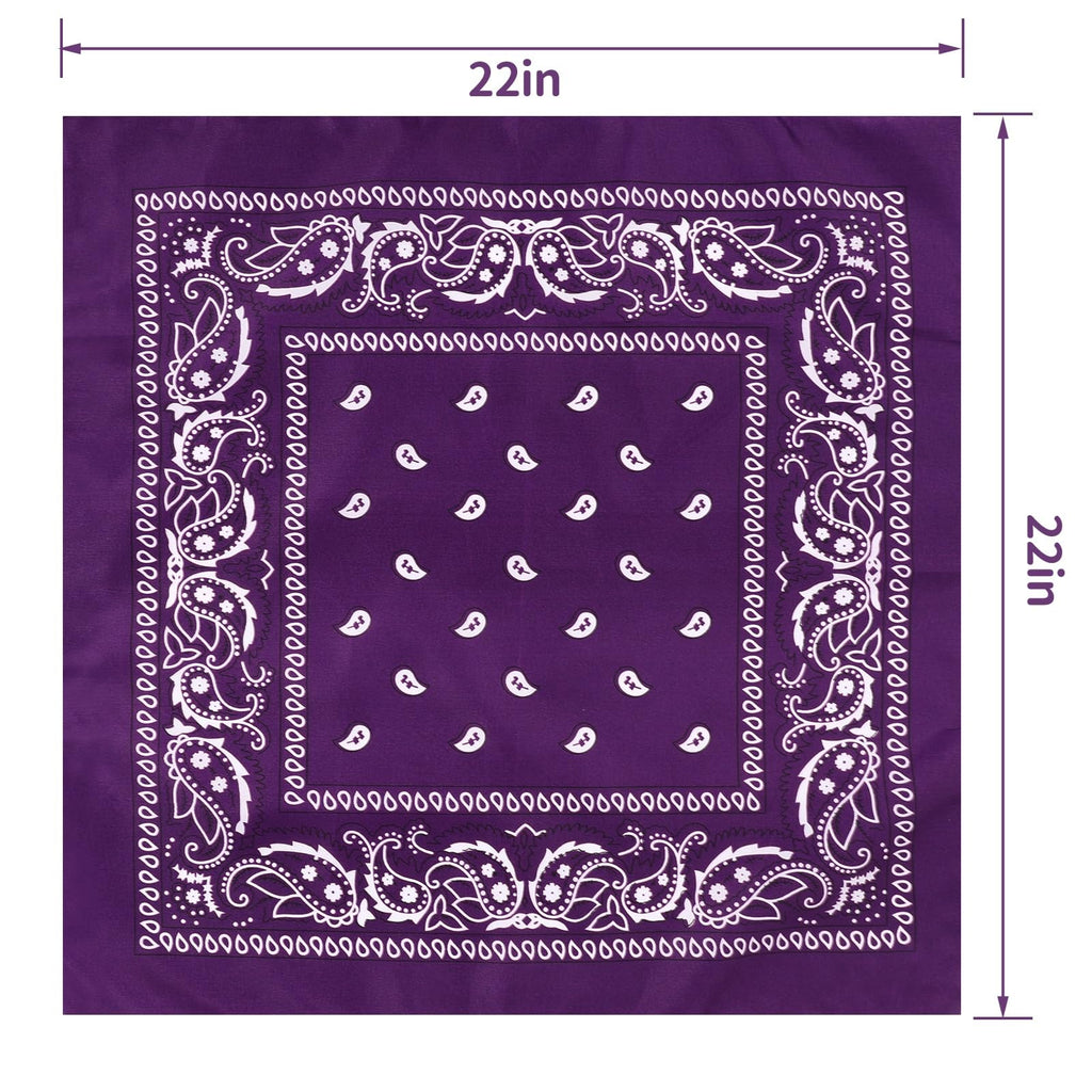 Jeatonge 20 Pcs Bandanas for Women Men Head Scarf Handkerchief 22x22 Inch