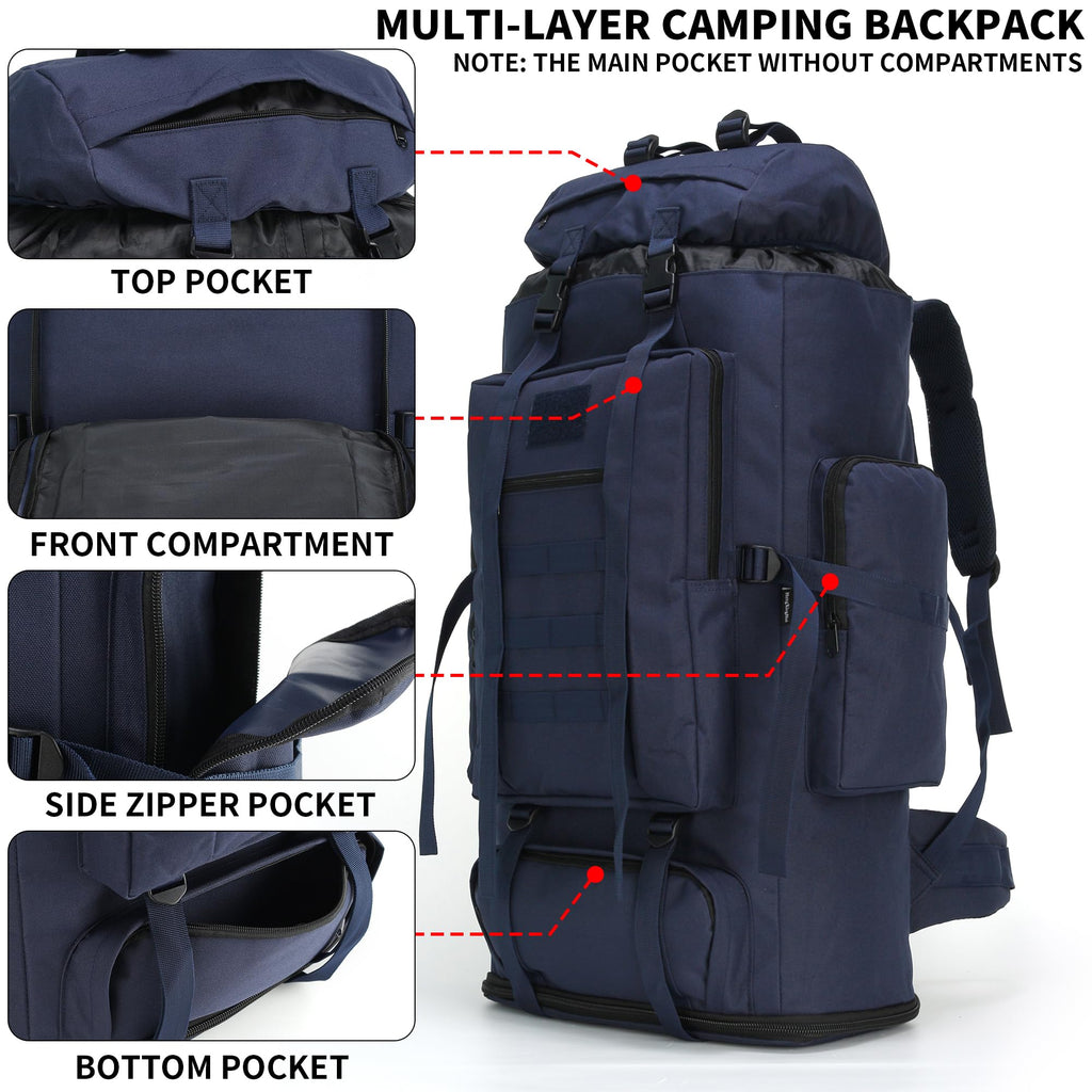 Hiking Backpack 70L/100L Camping Backpack Military Rucksack
