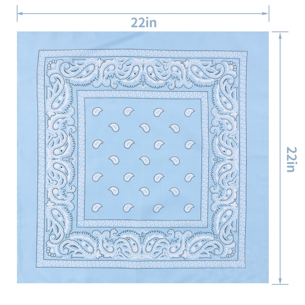 Jeatonge 20 Pcs Bandanas for Women Men Head Scarf Handkerchief 22x22 Inch