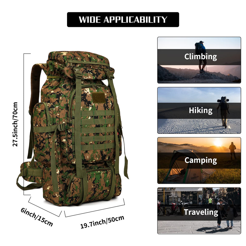Hiking Backpack 70L/100L Camping Backpack Military Rucksack
