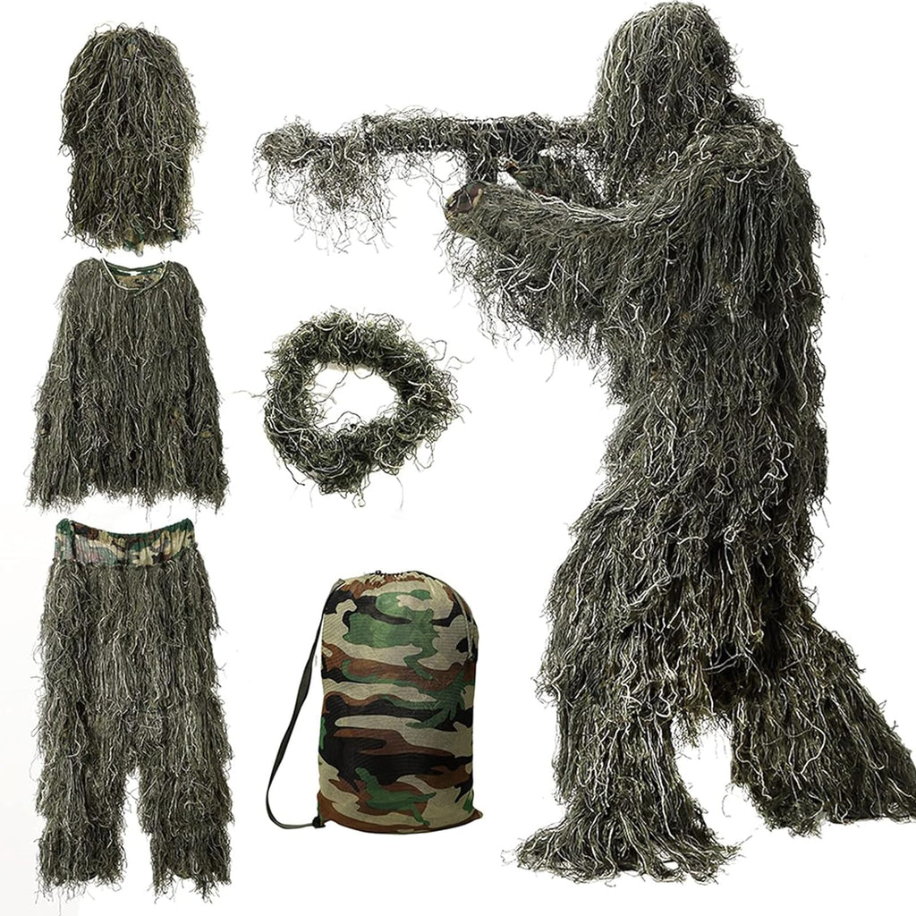 DoCred 5-In-1 Ghillie Suit, 3D Camouflage Hunting Suit