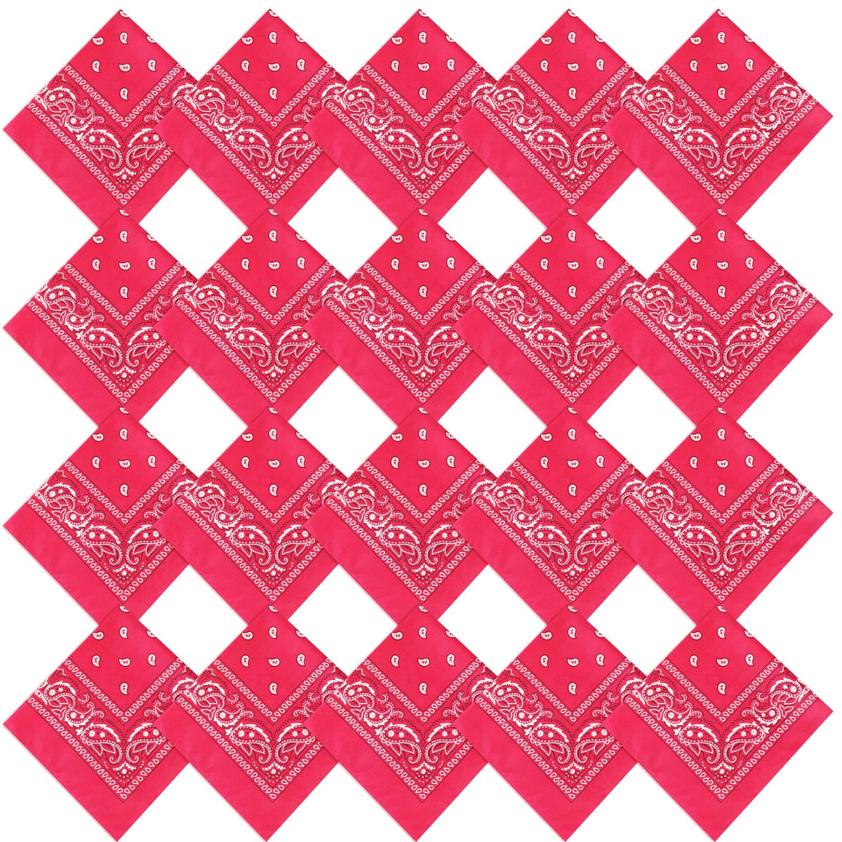 Jeatonge 20 Pcs Bandanas for Women Men Head Scarf Handkerchief 22x22 Inch