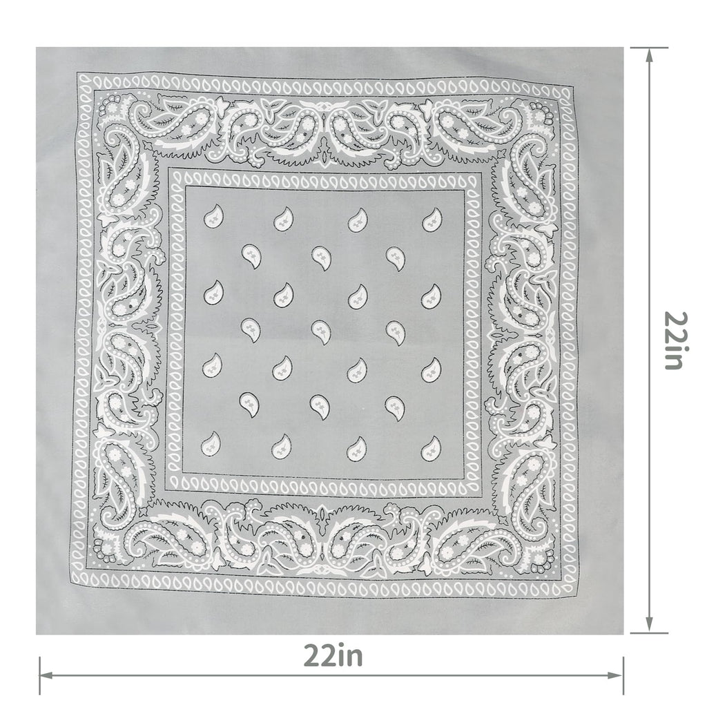 Jeatonge 20 Pcs Bandanas for Women Men Head Scarf Handkerchief 22x22 Inch