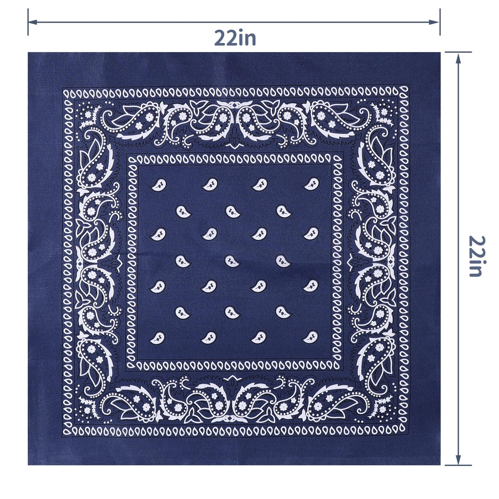 Jeatonge 20 Pcs Bandanas for Women Men Head Scarf Handkerchief 22x22 Inch