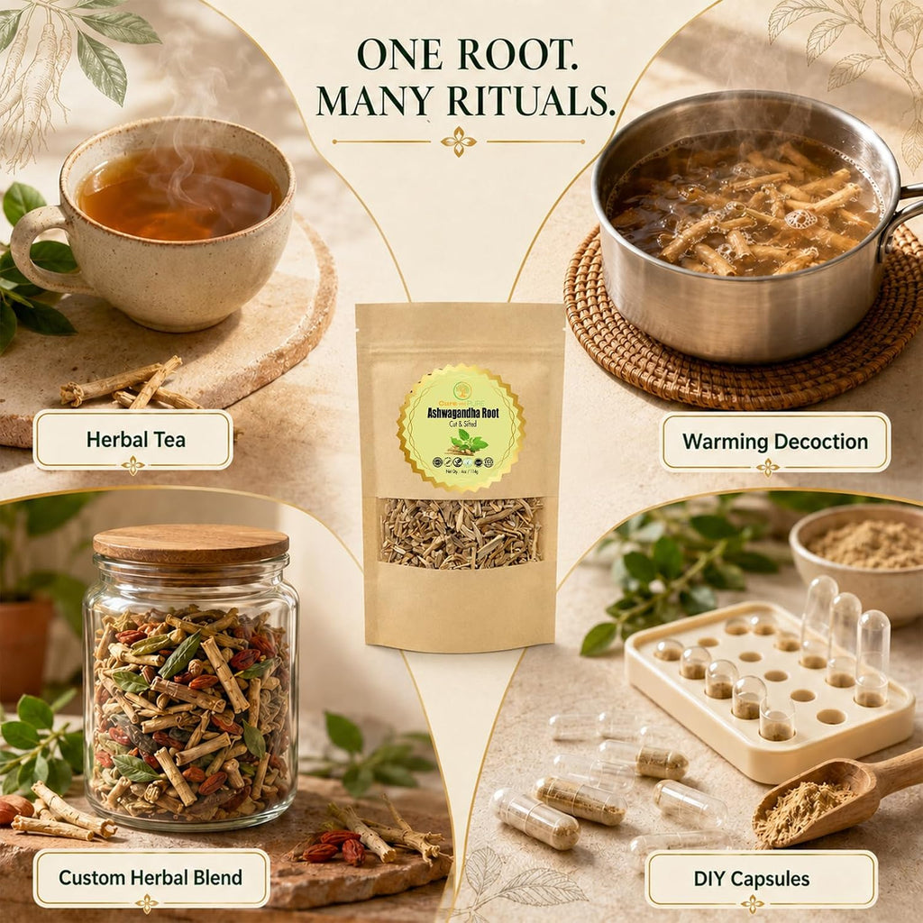 Cure wid Pure Organic Ashwagandha Root 4oz Cut & Sifted Ashwagandha Tea