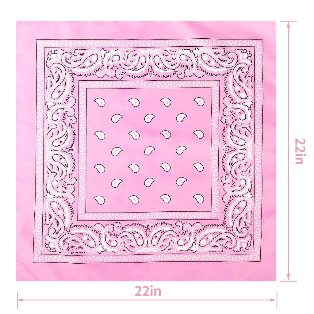 Jeatonge 20 Pcs Bandanas for Women Men Head Scarf Handkerchief 22x22 Inch