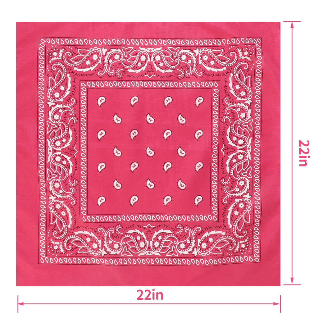 Jeatonge 20 Pcs Bandanas for Women Men Head Scarf Handkerchief 22x22 Inch