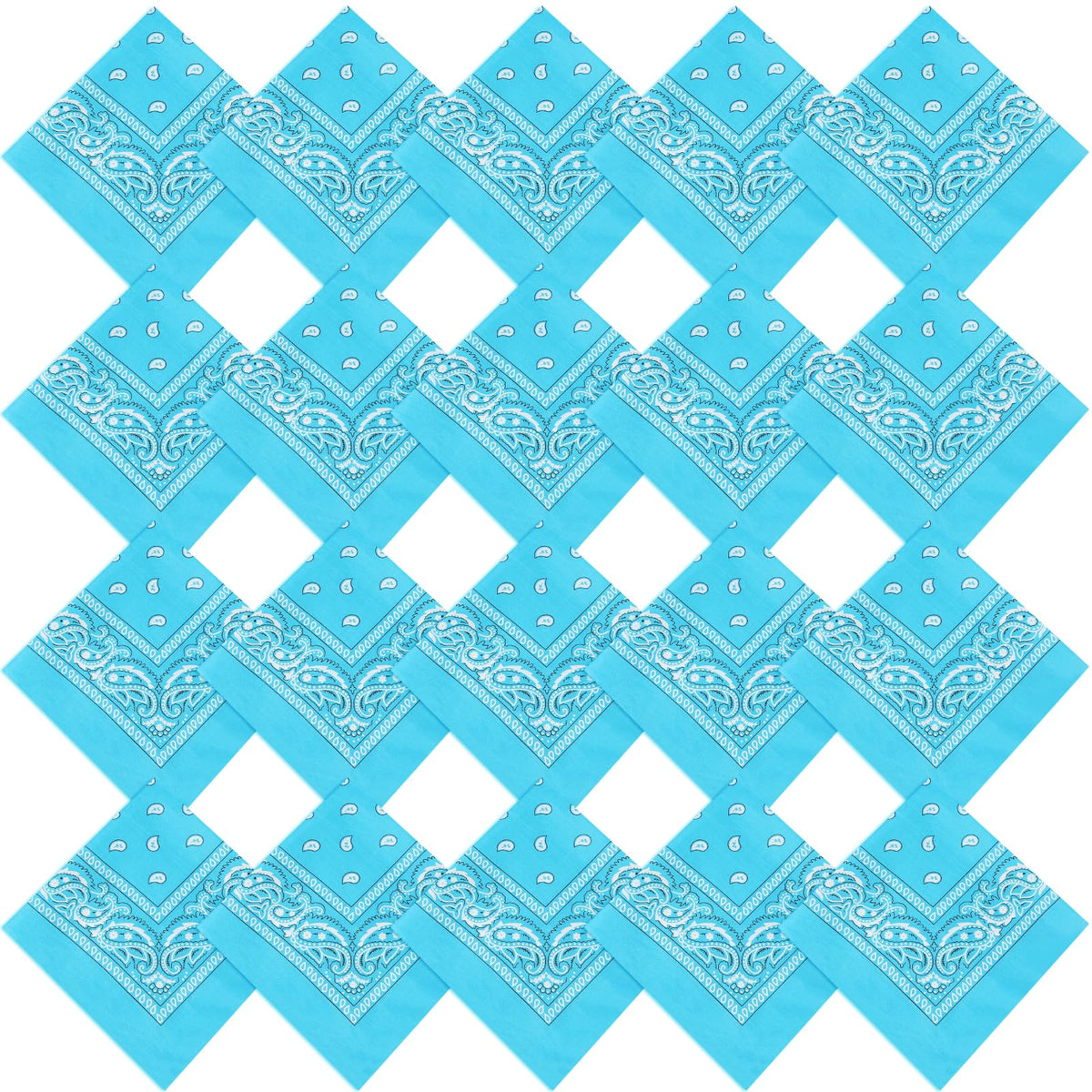 Jeatonge 20 Pcs Bandanas for Women Men Head Scarf Handkerchief 22x22 Inch