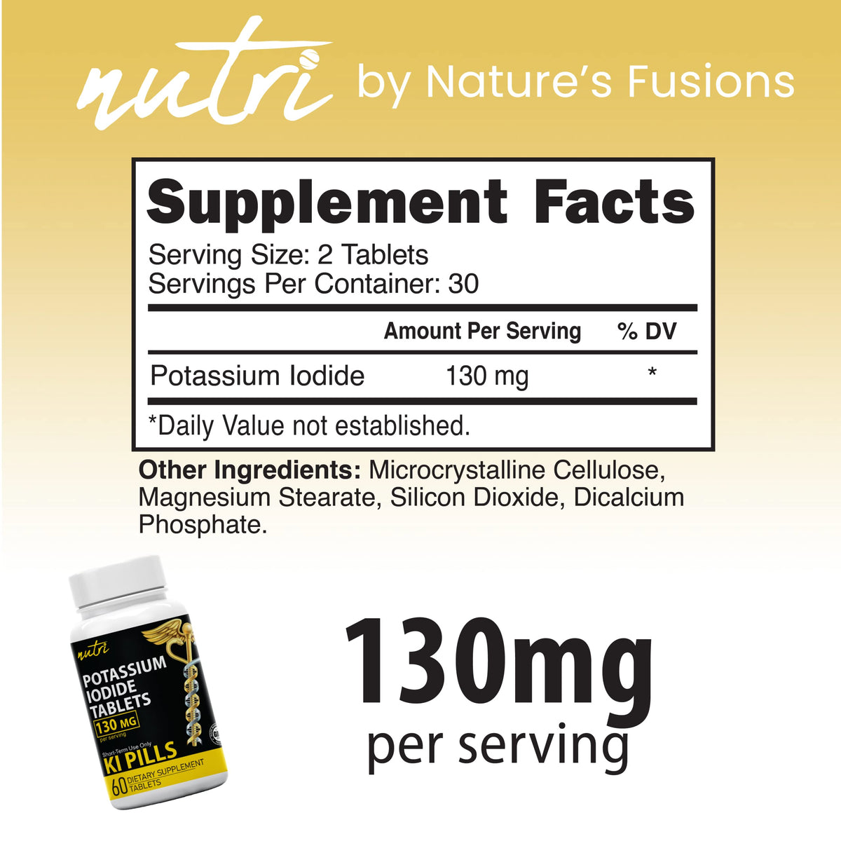 Nutri Potassium Iodide Tablets, 130mg - 120 Tablets (2 Pack)