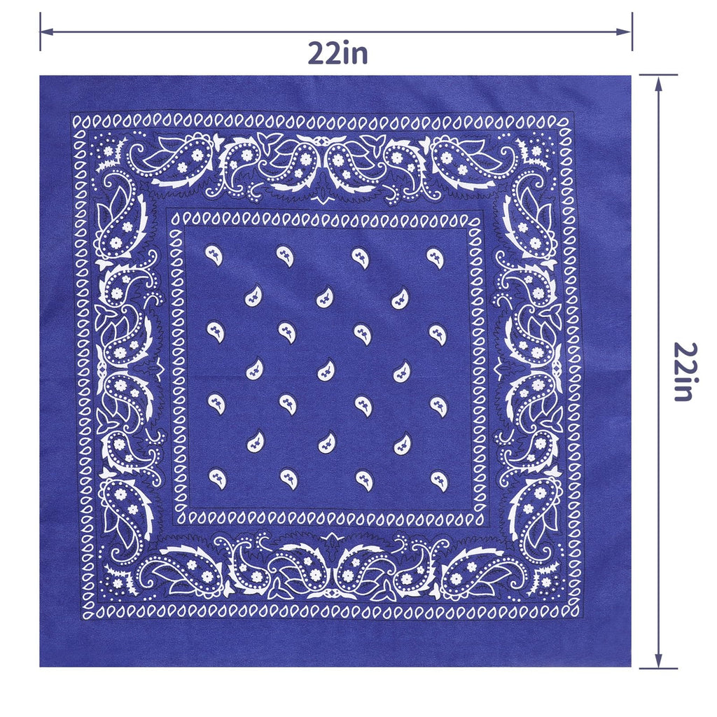 Jeatonge 20 Pcs Bandanas for Women Men Head Scarf Handkerchief 22x22 Inch