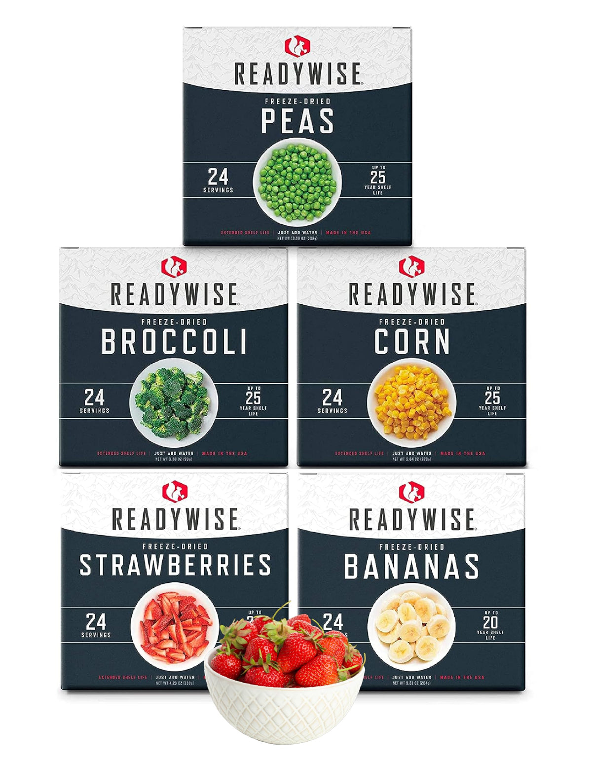 READYWISE Emergency Food Supply Freeze Dried Vegetables, 72 Servings