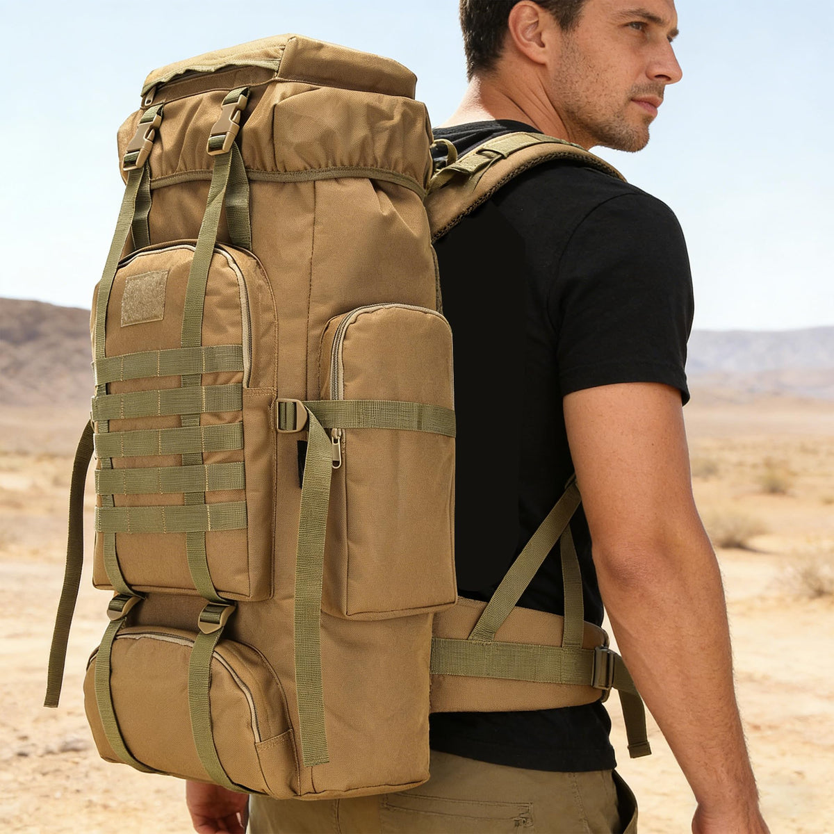 Hiking Backpack 70L/100L Camping Backpack Military Rucksack