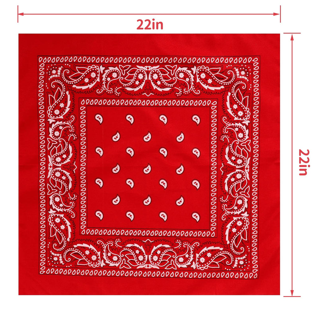 Jeatonge 20 Pcs Bandanas for Women Men Head Scarf Handkerchief 22x22 Inch