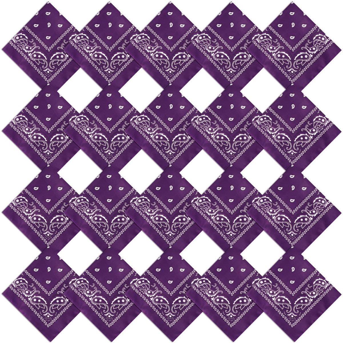 Jeatonge 20 Pcs Bandanas for Women Men Head Scarf Handkerchief 22x22 Inch