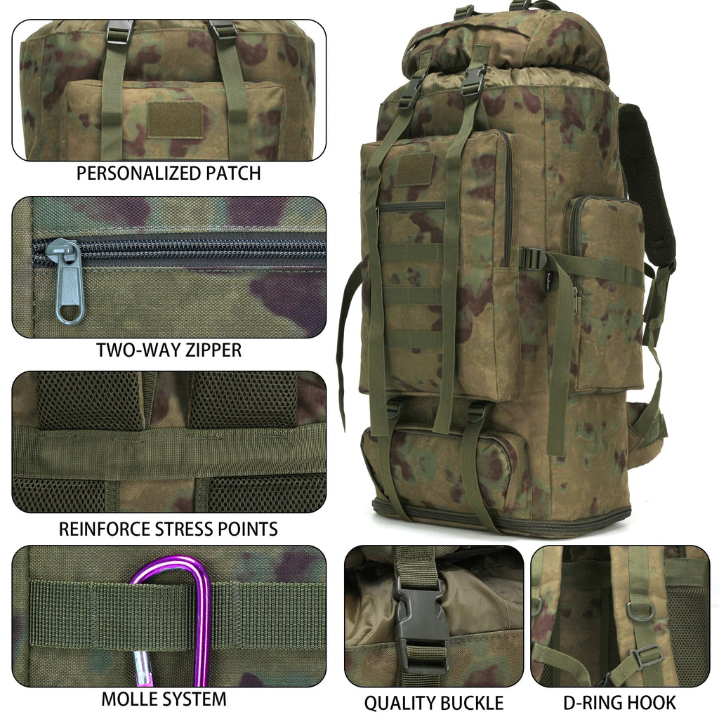 Hiking Backpack 70L/100L Camping Backpack Military Rucksack